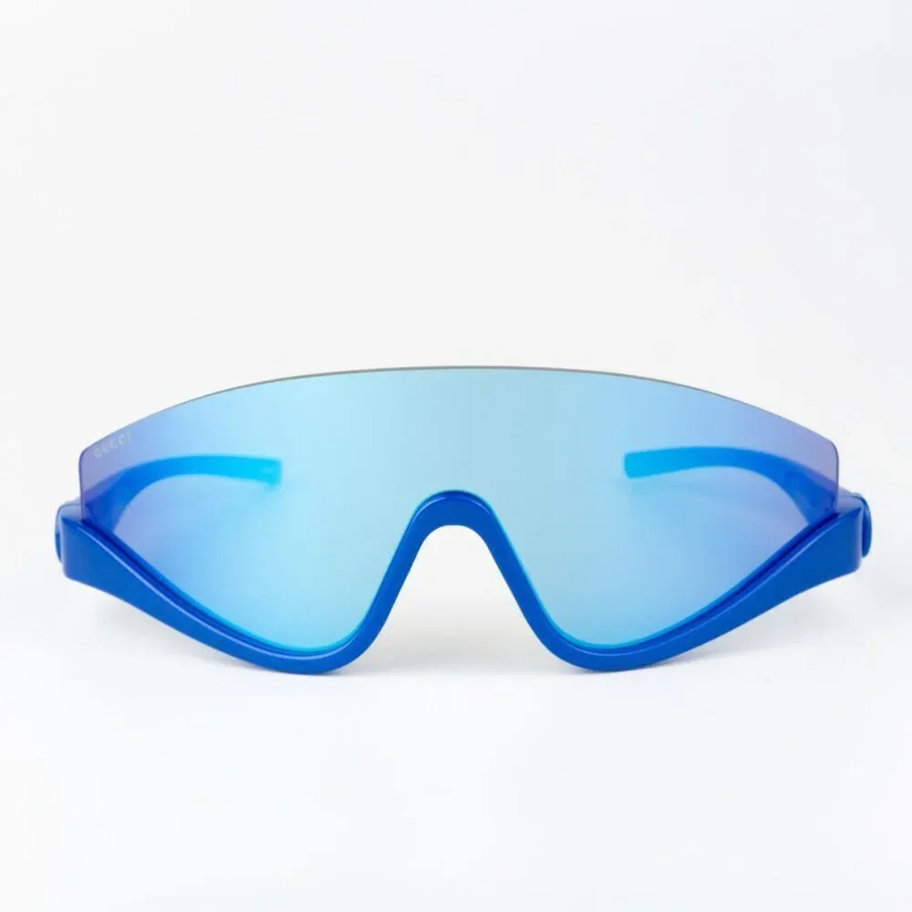 NEW Gucci GG1650S 010 Blue Mirror Unisex Shield Mask Sunglasses GG 1650S